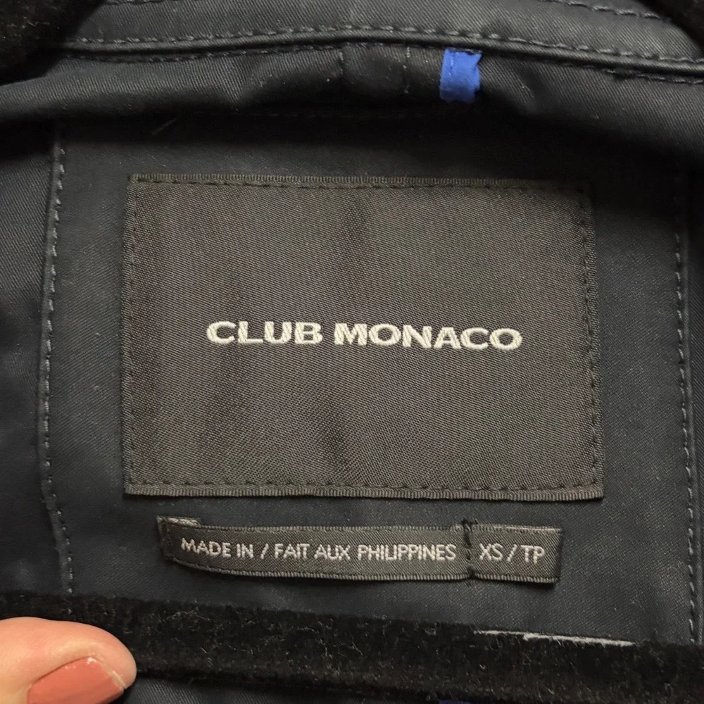 Club Monaco Peacoat Style Trench Navy Blue Jacket Double Breasted XS